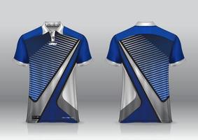 Diseño de uniforme de camisa de polo, se puede utilizar para bádminton, golf en la vista frontal, vista posterior. vector de maqueta de jersey, diseño premium muy simple y fácil de personalizar