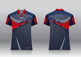 Diseño de uniforme de camisa de polo, se puede utilizar para bádminton, golf en la vista frontal, vista posterior. vector de maqueta de jersey, diseño premium muy simple y fácil de personalizar