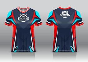 Vista frontal y posterior del diseño de juegos de la camiseta de esport vector