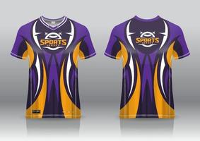 Vista frontal y posterior del diseño de juegos de la camiseta de esport vector