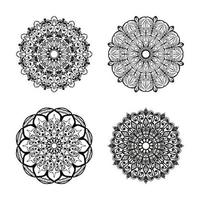 colecciones patrón circular en forma de mandala para henna, mehndi. página del libro para colorear. vector