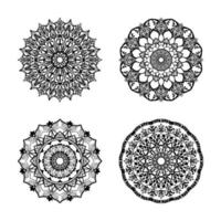 colecciones patrón circular en forma de mandala para henna, mehndi. página del libro para colorear. vector