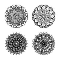 colecciones patrón circular en forma de mandala para henna, mehndi. página del libro para colorear. vector