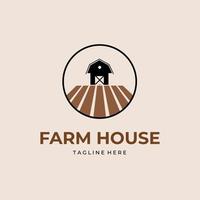 farmhouse badge logo vintage vector illustration design