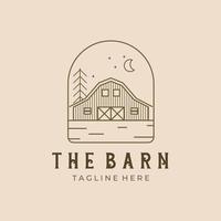 barn farmhouse badge logo line art vector illustration design