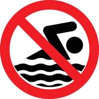 No Swimming Allowed Here Restriction, Warning Sign vector