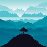 Tree of mountains, hill station vector