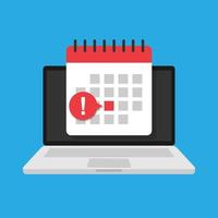 Calendar icon on screen laptop vector