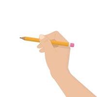 a simple pencil in a human hand. vector