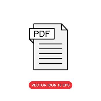 Pdf Icon vector sign isolated for graphic and web design
