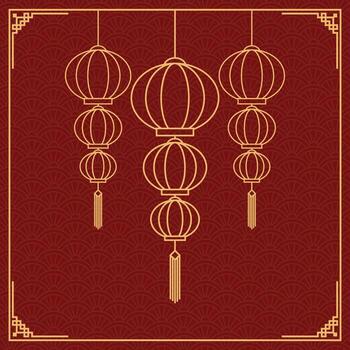 Background template with chinese patterns vector