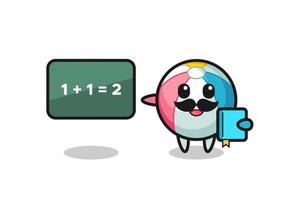 Illustration of beach ball character as a teacher vector