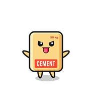 naughty cement sack character in mocking pose vector