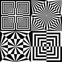 Geometric shapes optical illusions collection Free Vector