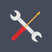 Maintenance icon. Wrench and screwdriver. vector