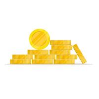 stack of coins in a flat style. vector