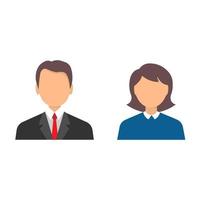 Man and woman profile avatar in a flat style. Male and female face icon.