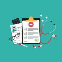 medical insurance document or contract. vector