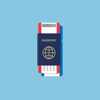 Vector passport with tickets inside.