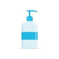 liquid soap for disinfection of hands. soap in a plastic bottle with a dispenser. concept of combating viruses and bacteria. wash hands with soap. personal hygiene. vector