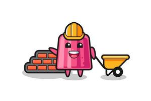 Cartoon character of jelly as a builder vector