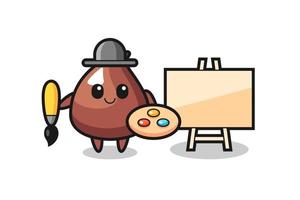 Illustration of choco chip mascot as a painter vector