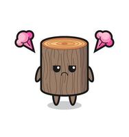 annoyed expression of the cute tree stump cartoon character vector