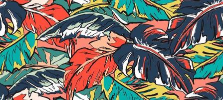 patrón de ilustraciones de follaje otoñal, con hojas multicolores dibujadas a mano, perfecto para telas y decoración vector