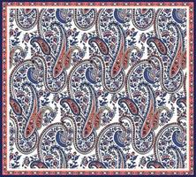 Bandana pattern with paisley elements. handkerchief square design, perfect for fabric, decoration or paper vector