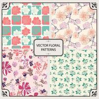 Set of repeating patterns with simple floral motifs. Surface patterns to decorate. floral patterns vector