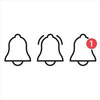 Message notification bell vector line icon for incoming inbox.