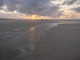 sundown at the beach of Juist photo