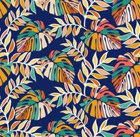 Tropical pattern. Seamless graphic design with amazing monstera leaves. vector