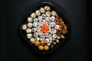 Sushi seen from above photo