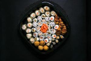 Sushi seen from above photo