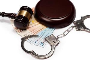 Gavel and banknotes photo