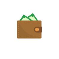 wallet full of green dollars vector