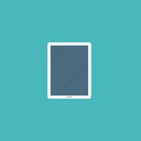 white flat tablet icon vector