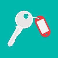 key with an empty keychain. key from a house or hotel room. key from a locker or cell in a supermarket. vector