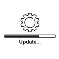 Loading process. Update system icon. Concept of upgrade application progress icon for graphic and web design. vector