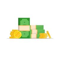 A stack of gold coins. vector