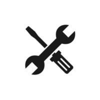 Tools wrench and screwdriver vector icon in trendy flat style isolated on white background.