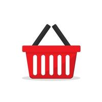 red plastic supermarket basket empty. vector