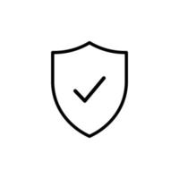 icono de escudo con una marca de verificación. concepto de protección, fiabilidad, seguridad. vector