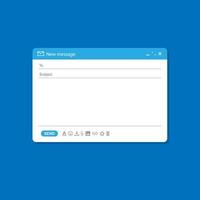 Email Interface Email window template, internet message, blank email user interface in blue. vector