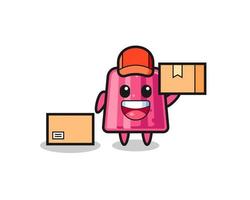 Mascot Illustration of jelly as a courier vector