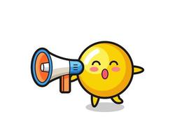 egg yolk character illustration holding a megaphone vector