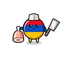 Illustration of armenia flag character as a butcher vector