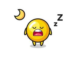 egg yolk character illustration sleeping at night vector