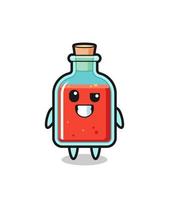cute square poison bottle mascot with an optimistic face vector